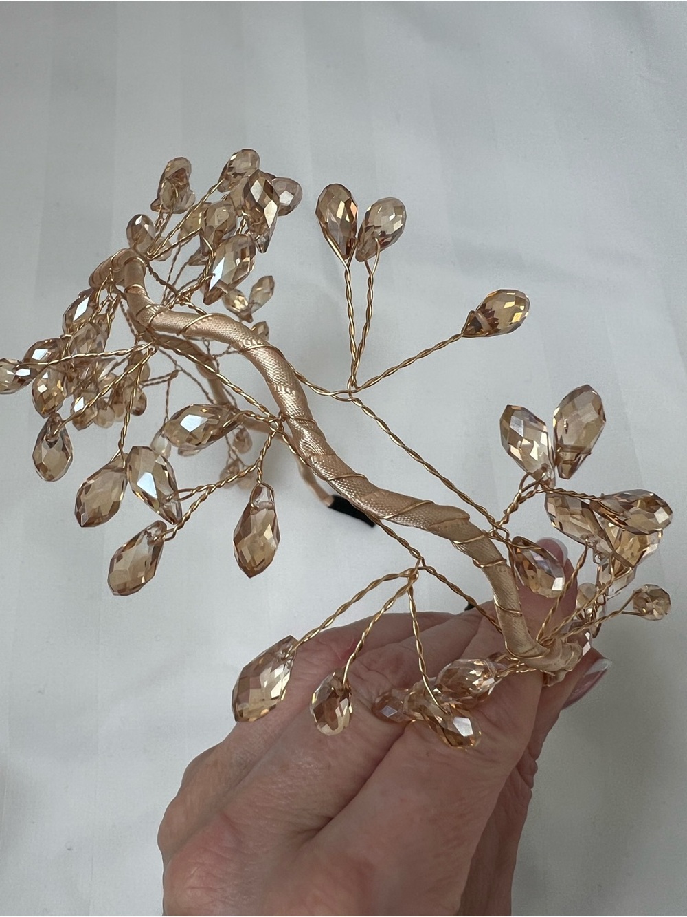 Delicate Champagne Crystal Branch Headband - Unbranded - Picture 5 of 7